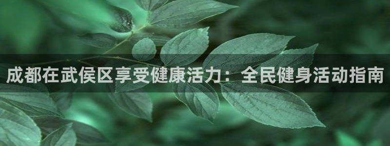 尊龙凯时不朽情缘：成都在武侯区享受健康活力：全民健身活动
